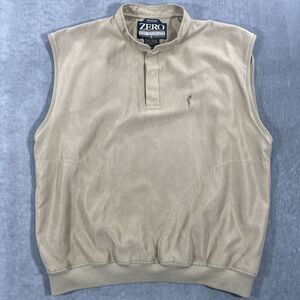 Zero Restriction‎ Golf Outerwear Men's Camel Vest Micro-suede Size XL 1/4 Snap